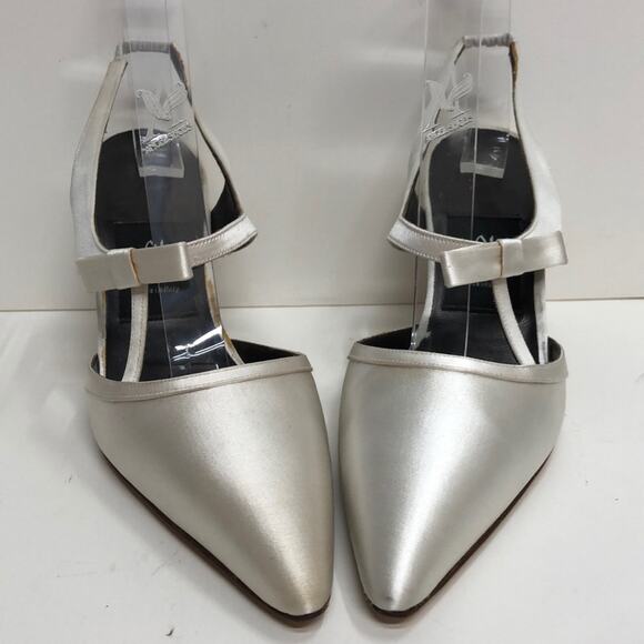 Di Sandro Shoes - DiSandro Made in Italy White Satin Sling Back Pump